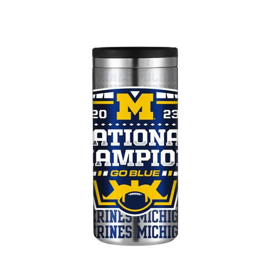 Michigan Stainless Steel Skinny Can Koozie - 2023 National Champs