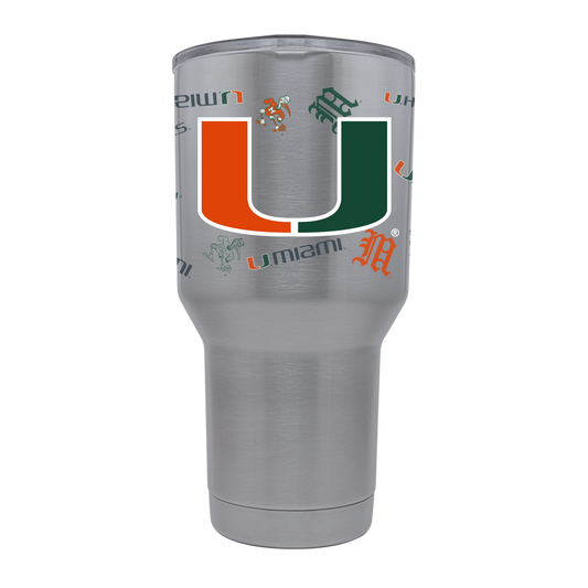 Miami 30oz Stainless Steel Tumbler - All Over Design