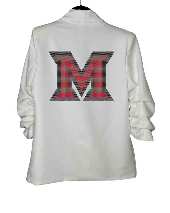 Licensed Game Day Blazer, White Ruched, Miami of Ohio M