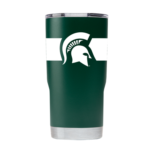 Michigan State 20oz Green Stainless Steel Tumbler w-Stripes