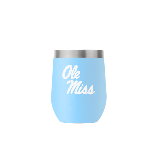 Ole Miss 12oz Stemless Powder Blue Tumbler