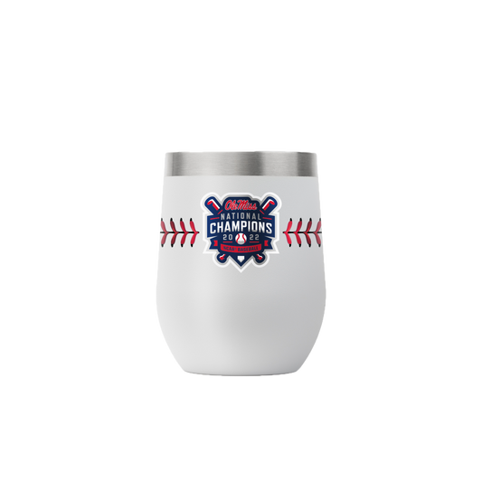 Ole Miss Baseball Champs 12oz Grey Stemless