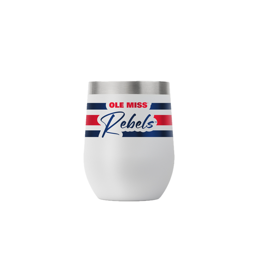 Ole Miss 12oz Script Stemless Light Gray Tumbler