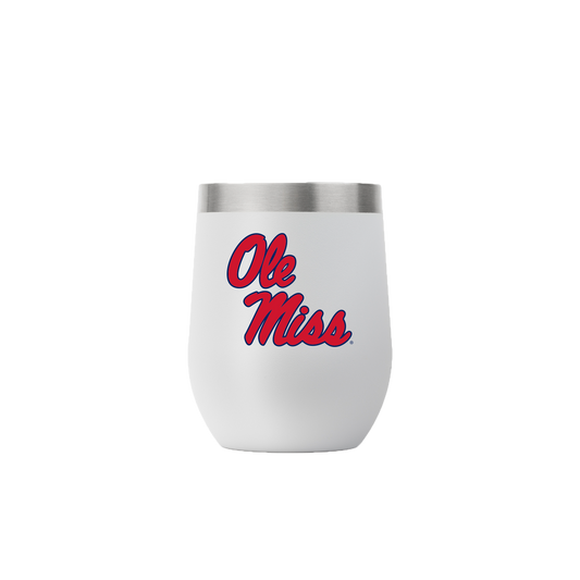 Ole Miss 12oz Stemless Light Gray Tumbler