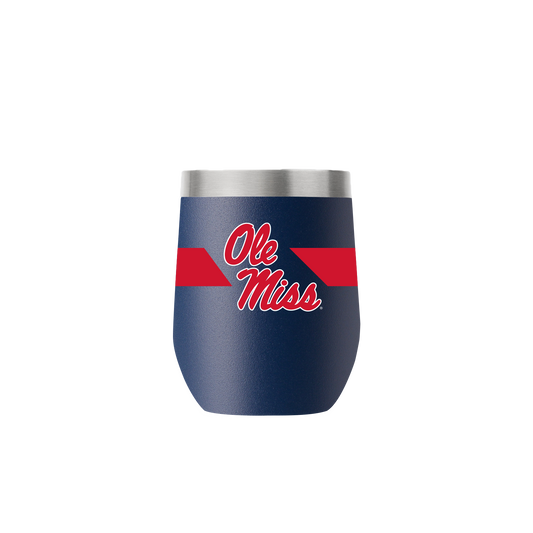 Ole Miss 12oz Stemless Navy Tumbler