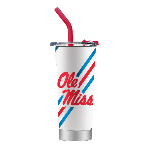 Ole Miss White Straw Tumbler