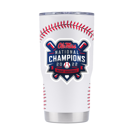 Ole Miss Baseball Champs 20oz White Tumbler