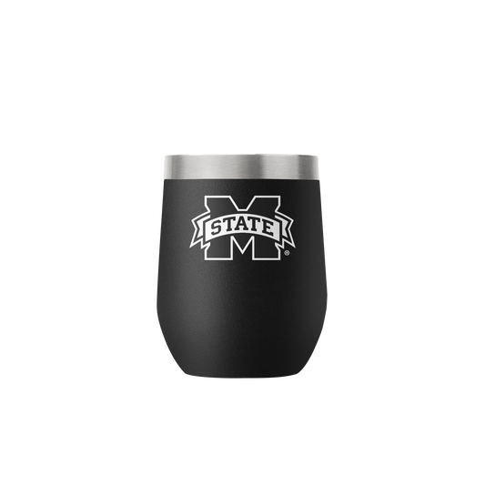 Mississippi State 12oz Stemless Black Tumbler