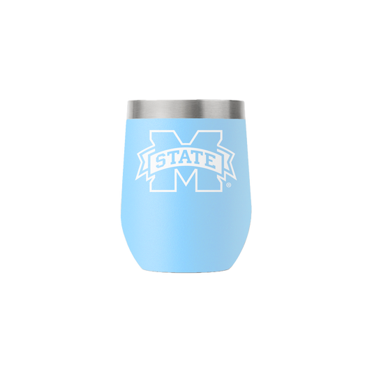 Mississippi State 12oz Stemless Light Blue Tumbler