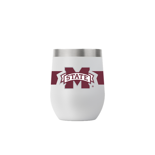 Mississippi State 12oz Stemless Light Gray Tumbler