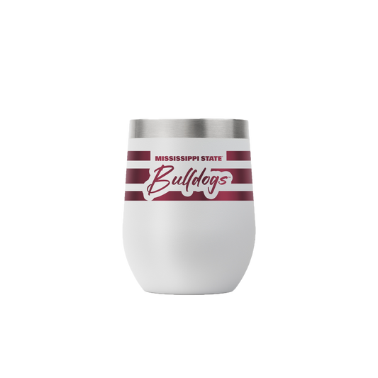 Mississippi State 12oz Script Stemless Light Gray Tumbler