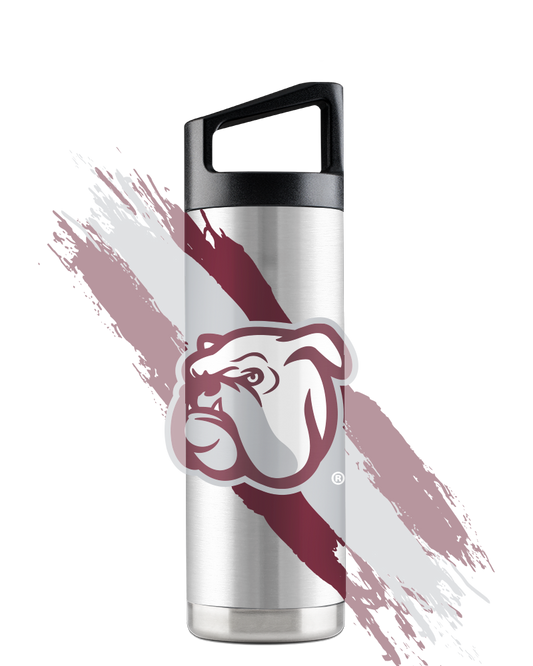 Mississippi State 16oz Stainless Steel Youth Bottle - Paint Splatter Design