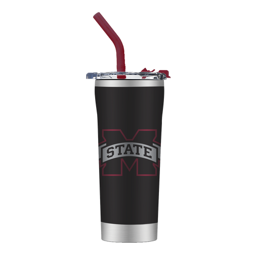 Mississippi State Black Straw Tumbler