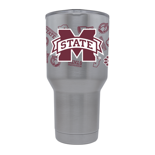 Mississippi State 30oz Stainless Steel Tumbler - All Over Design
