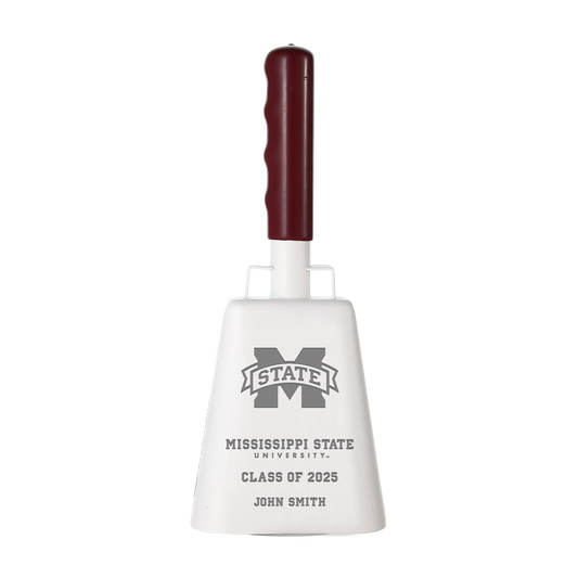 Mississippi State Custom Graduation White Cowbell
