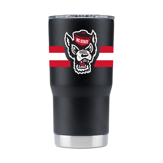 NC State 20oz Black Tumbler w- Stripes