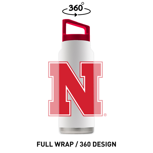 Nebraska 40oz White Bottle