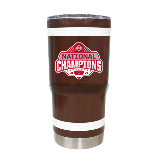 Ohio State 2024 National Champs 20oz Football Textured Tumbler
