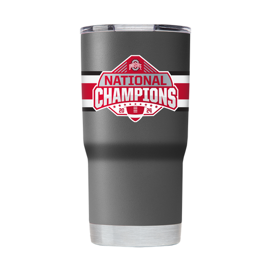 Ohio State 2024 National Champs 20oz Grey Tumbler