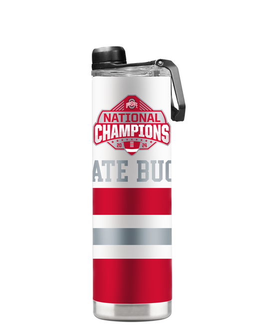 Ohio State 2024 National Champs 22oz White Stainless Steel Bottle