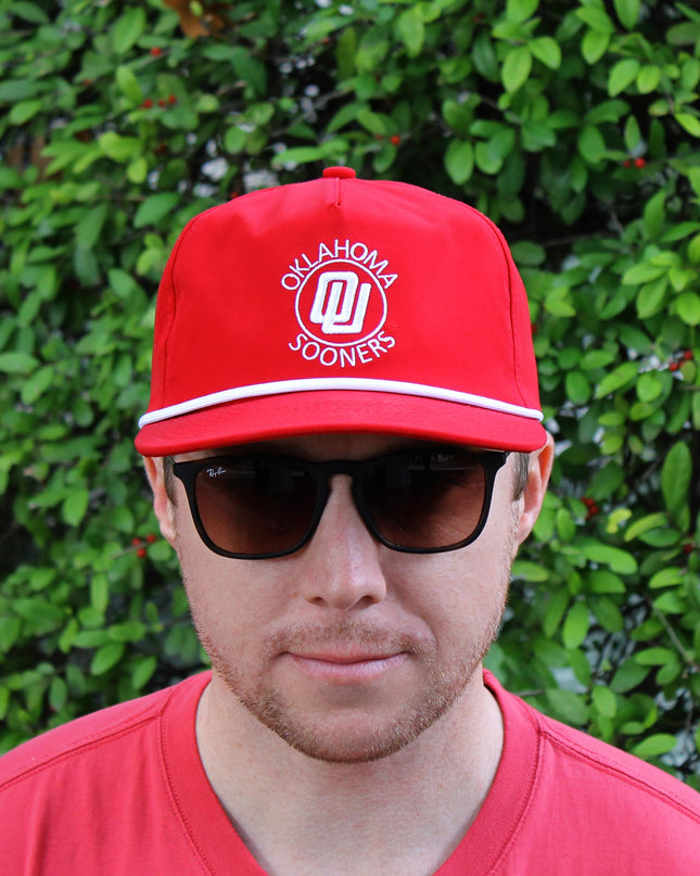 Oklahoma Sooners Disco Logo 5 Panel Rope Cap Crimson/Wt