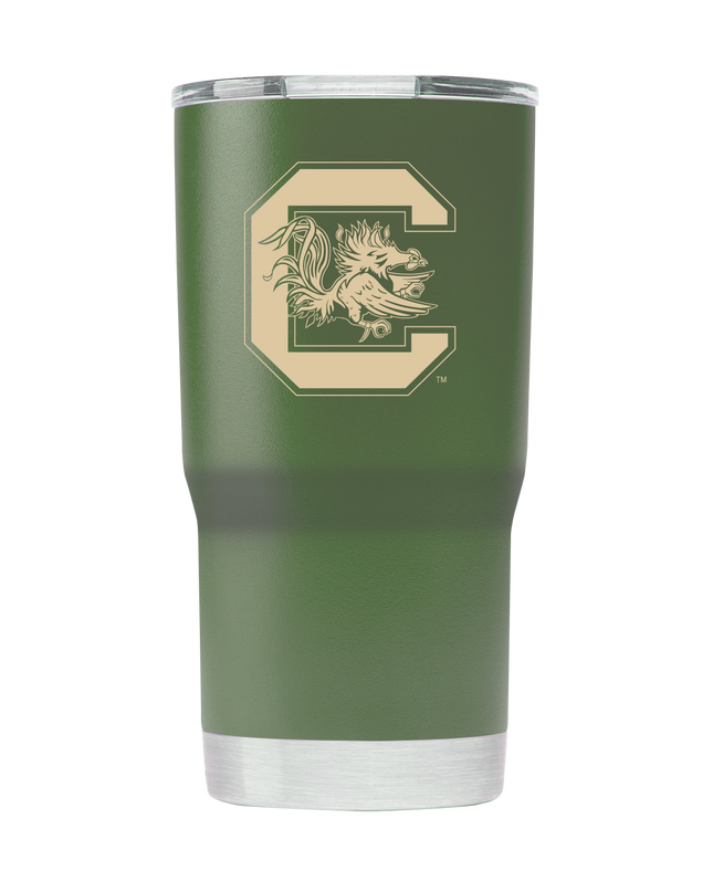 South Carolina 20oz Olive Green Tumbler - American Flag Design