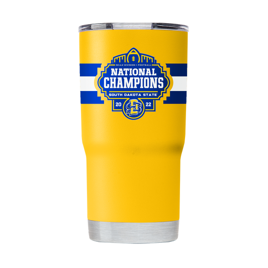 South Dakota State 20oz National Champs Yellow Tumbler-2022
