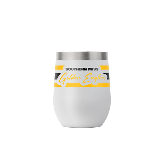 Southern Miss 12oz Stemless Light Grey Script Tumbler