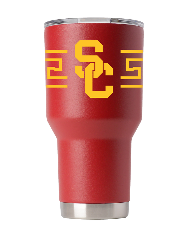 Southern California 30oz Crimson Tumbler with Stripes