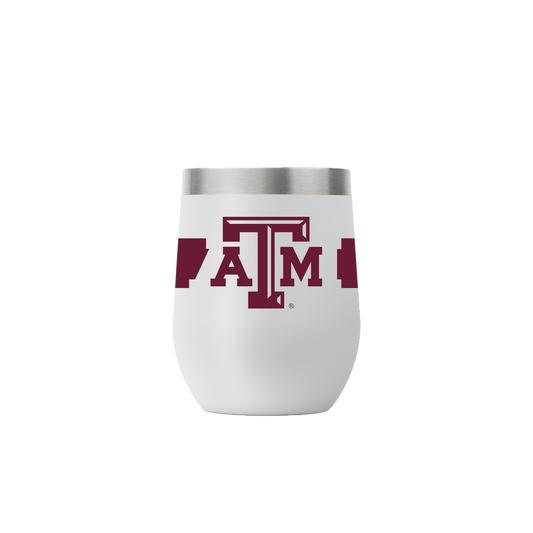 Texas A&M 12oz Stemless Light Gray Tumbler