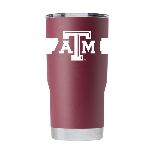 Texas A&M 20oz Maroon Stainless Steel Tumbler w-Stripes