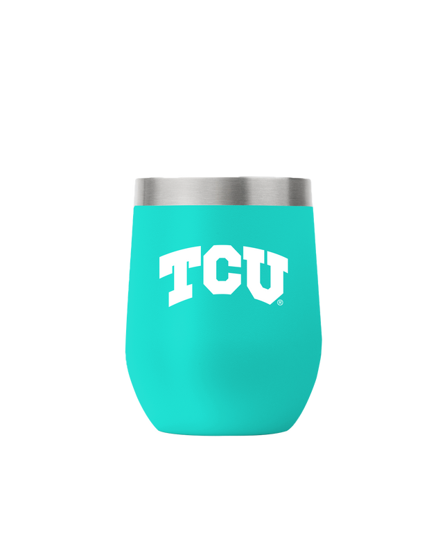 TCU 12oz Stemless Teal Tumbler