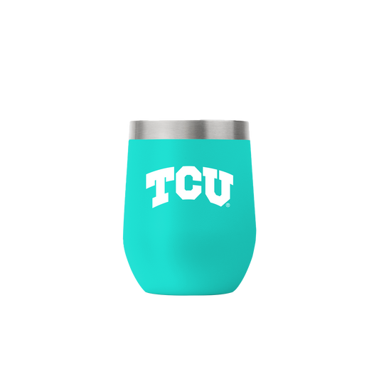 TCU 12oz Stemless Teal Tumbler