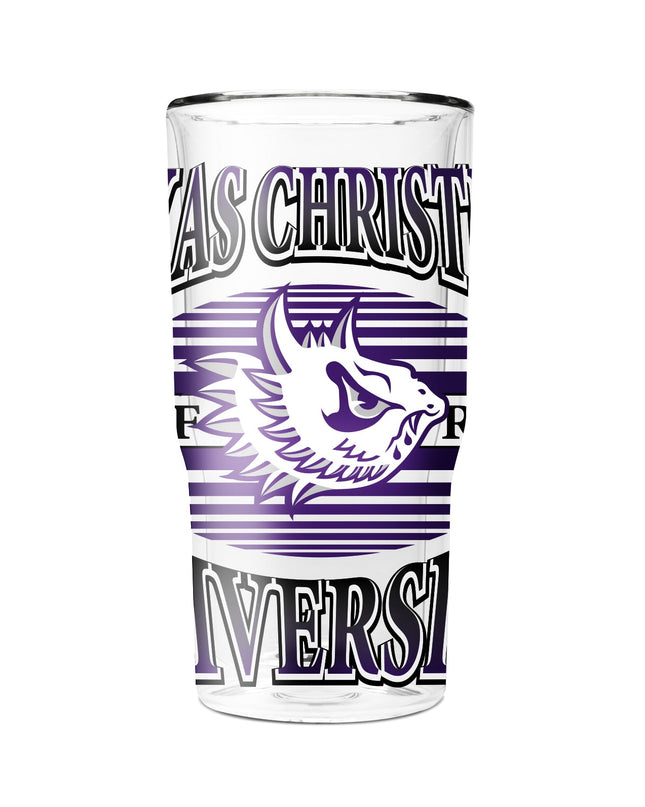 TCU College Vault 16oz 2-Pack Glass Tumblers