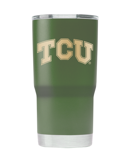 TCU 20oz Olive Green Tumbler - American Flag Design