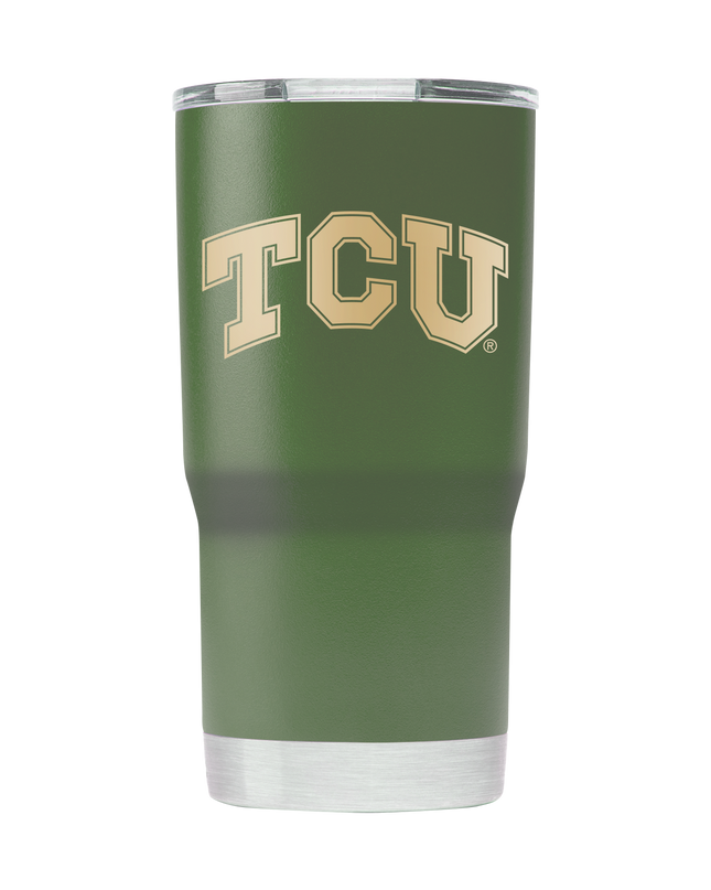 TCU 20oz Olive Green Tumbler - American Flag Design