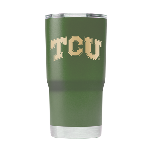 TCU 20oz Olive Green Tumbler - American Flag Design