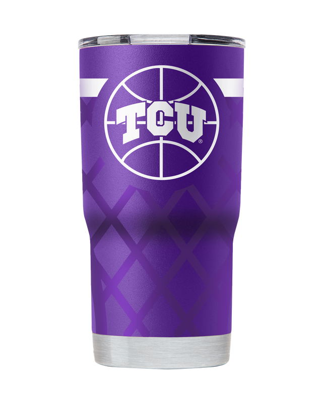 TCU 20oz Purple Basketball Tumbler