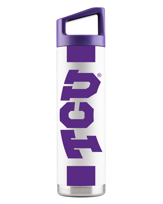 TCU 22oz White Bottle