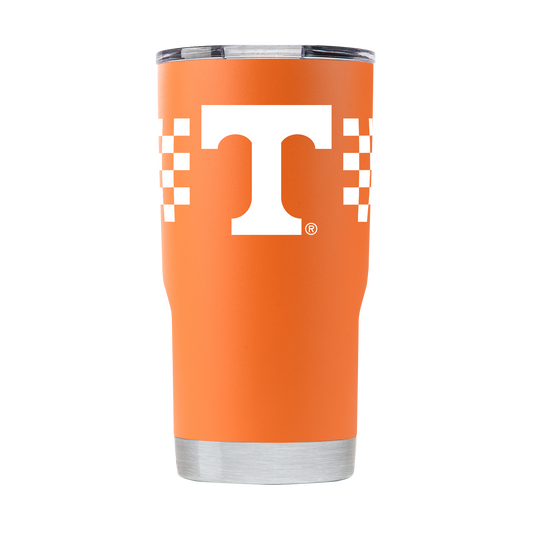 Tennessee 20oz Orange Stainless Steel Tumbler w- Checkerboard