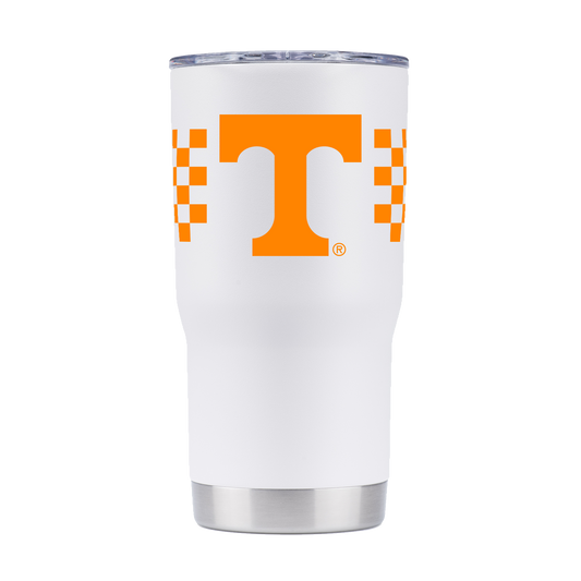 Tennessee Checkerboard 20oz White Tumbler