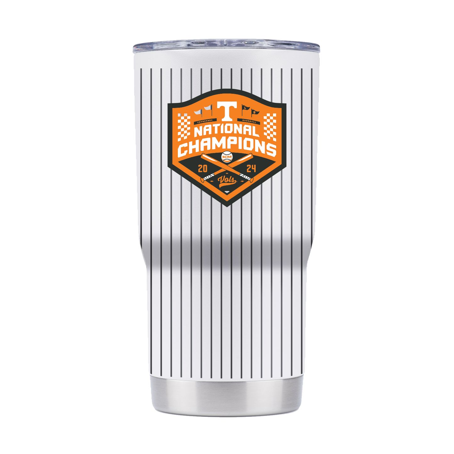 Tennessee 20oz Baseball Pinstripe National Champions 2024 Tumbler