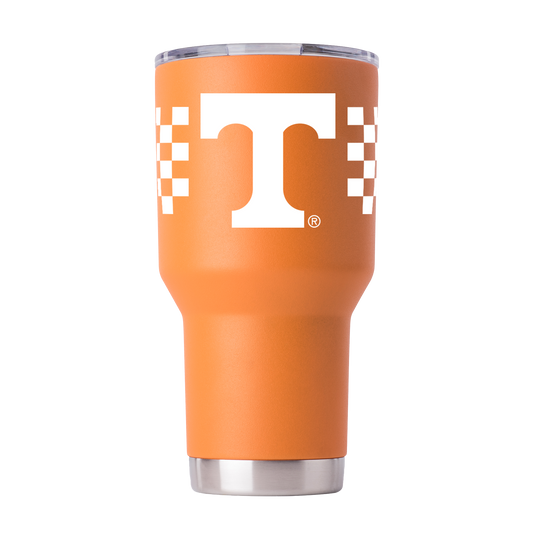 Tennessee 30oz Orange Tumbler w- Checkerboard
