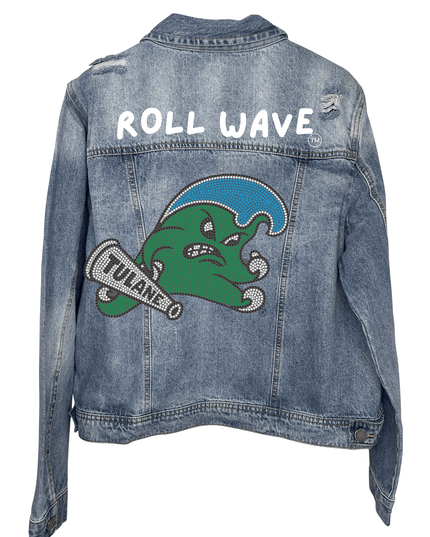 Licensed Game Day Jacket, Blue Denim, Tulane Roll Green Wave