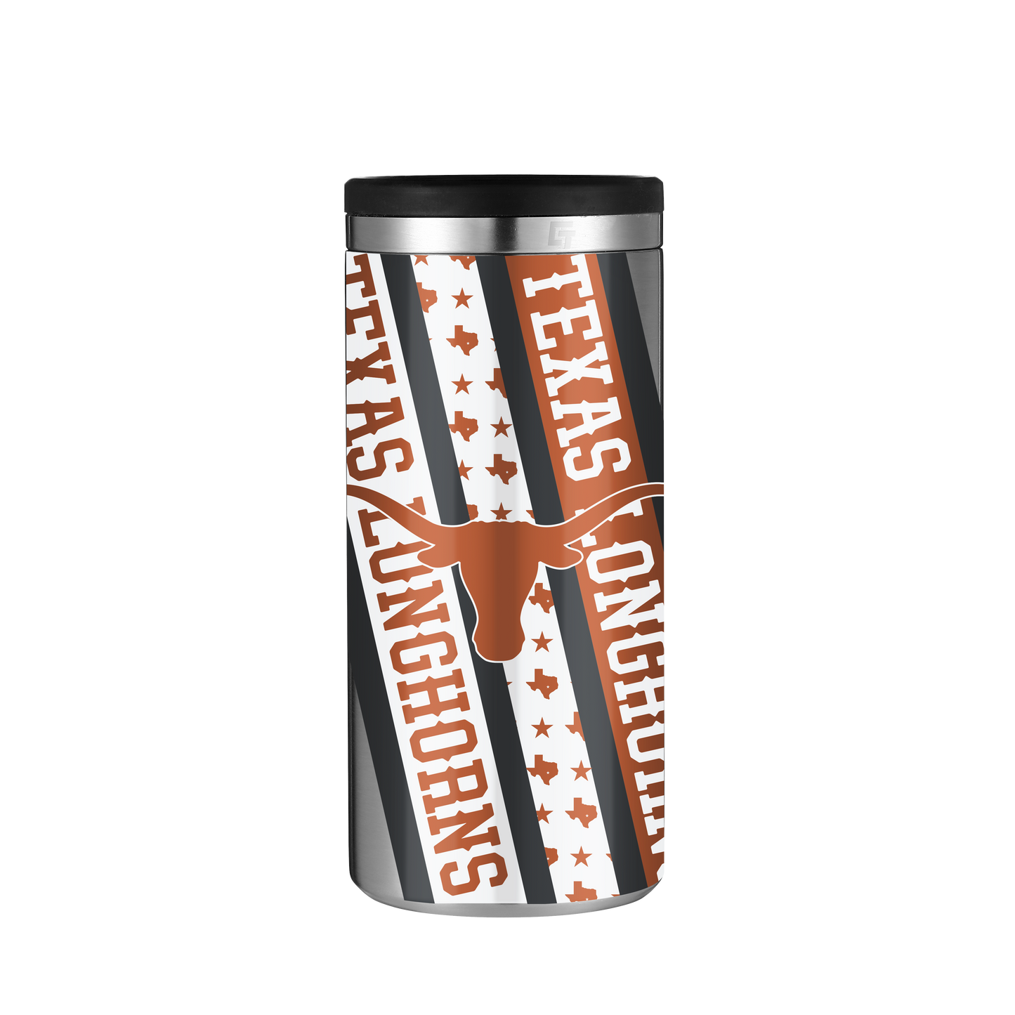 Texas Stainless Steel Skinny Can Koozie