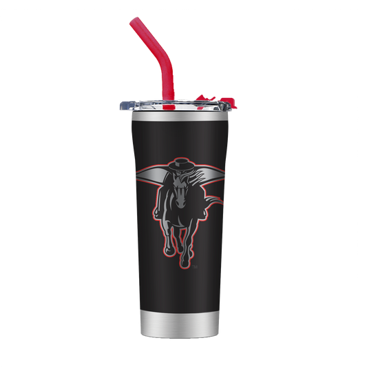 Texas Tech Black Straw Tumbler