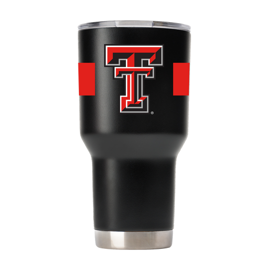 Texas Tech 30oz Red Raiders Black Tumbler w-Stripes