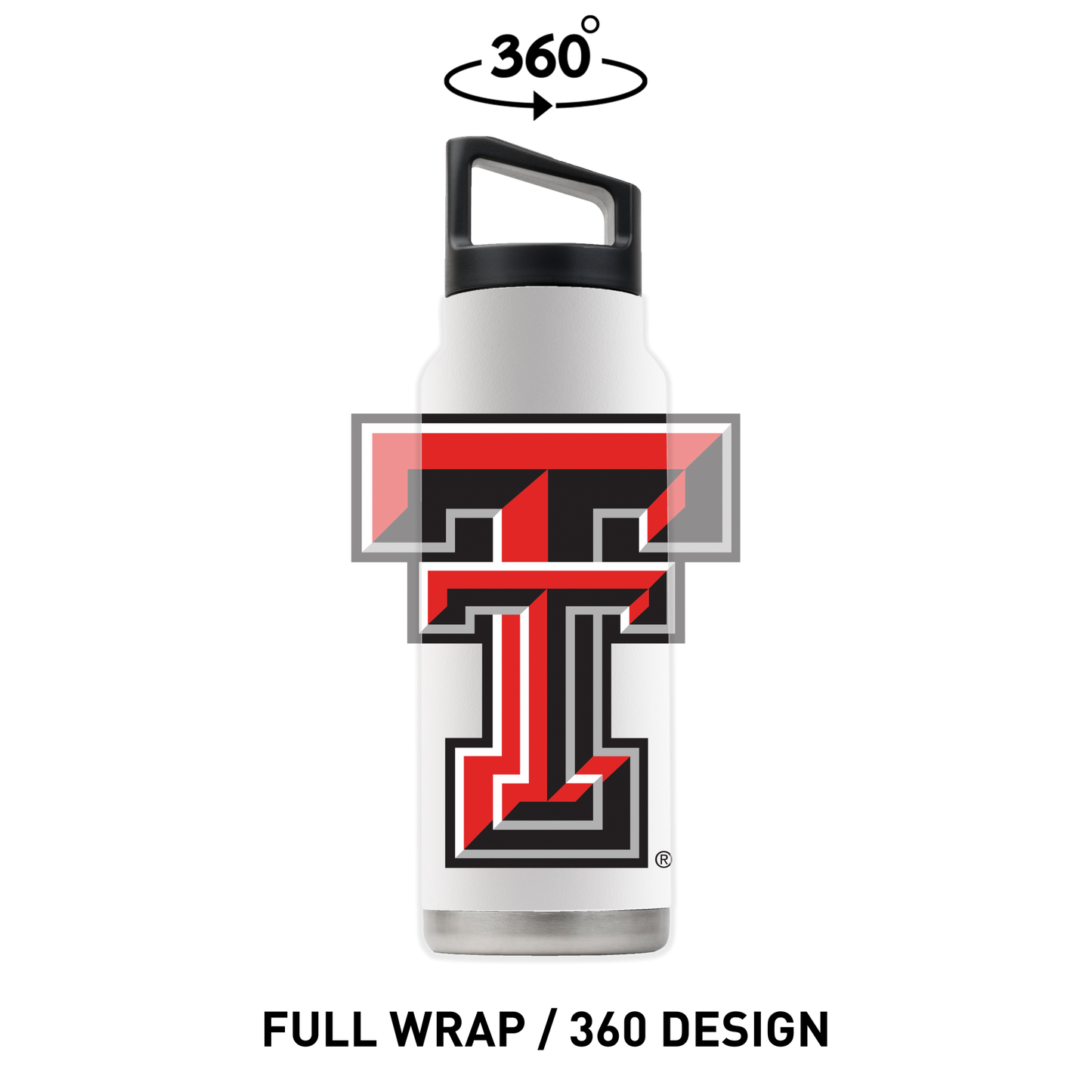 Texas Tech 40oz White Bottle