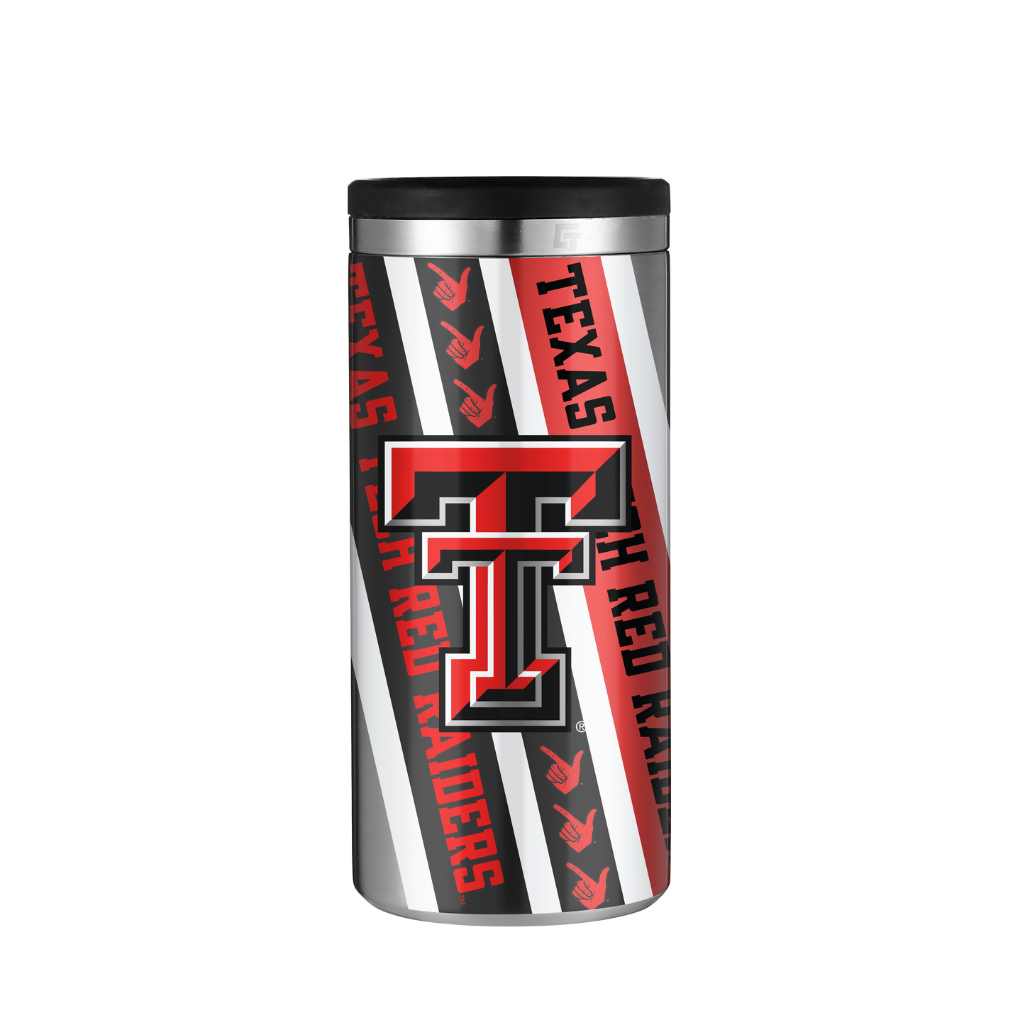 Texas Tech Stainless Steel Skinny Can Koozie