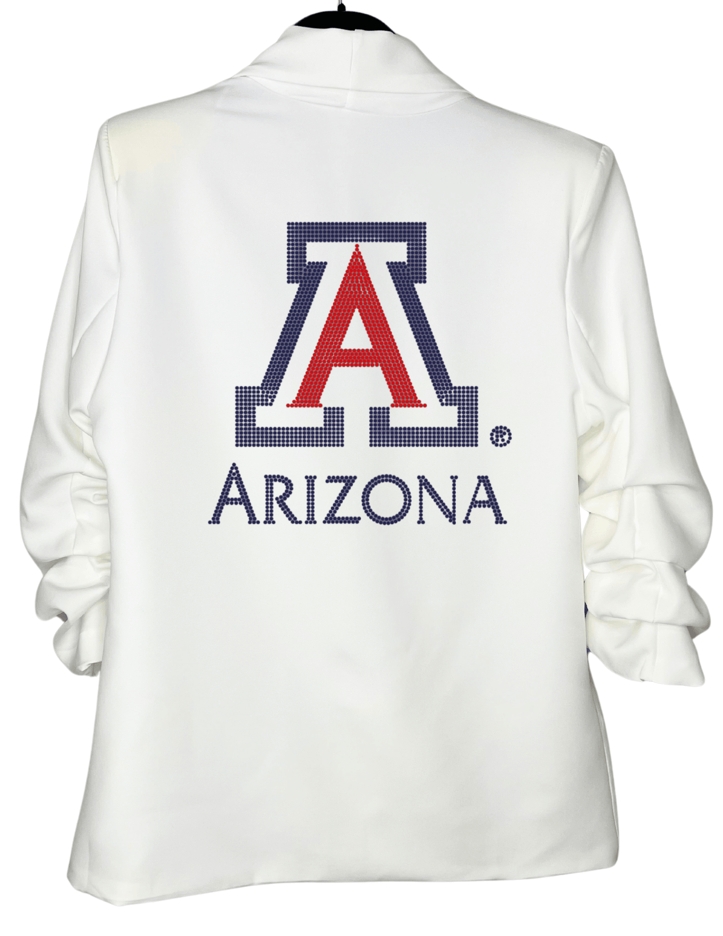 Licensed Game Day Blazer, White Ruched, Univ of Arizona Block A